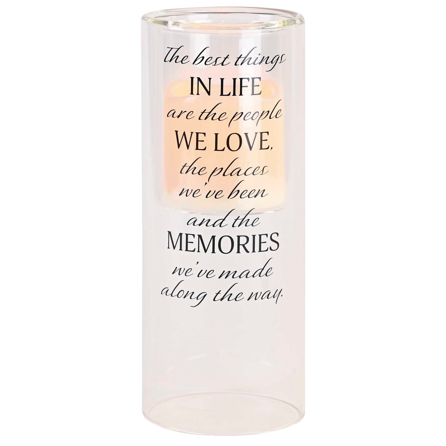 Edge Collection - 10" x 4" - Clear - Christmas Nativity Candleholder with Message - 1 Piece