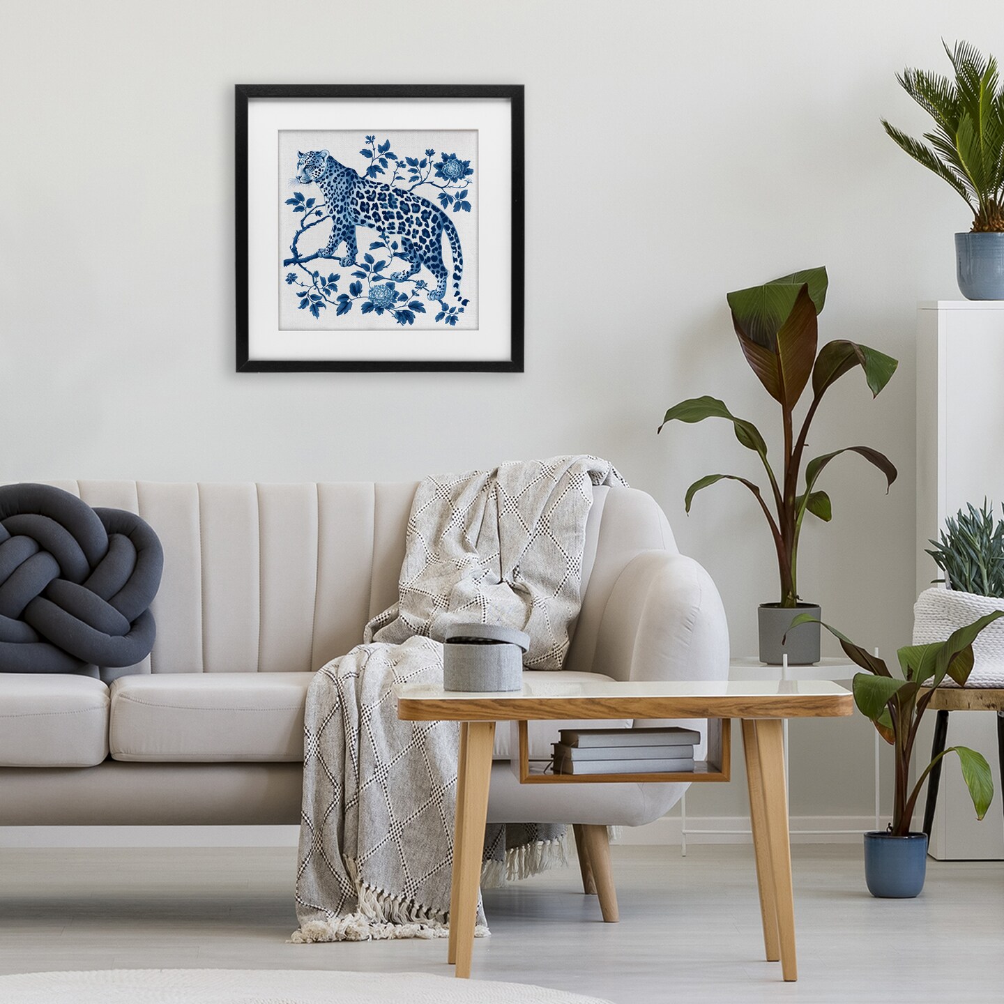 Stupell Industries Traditional Ornate Floral Leopard Framed Print Under Glass, design by Lettered and Lined