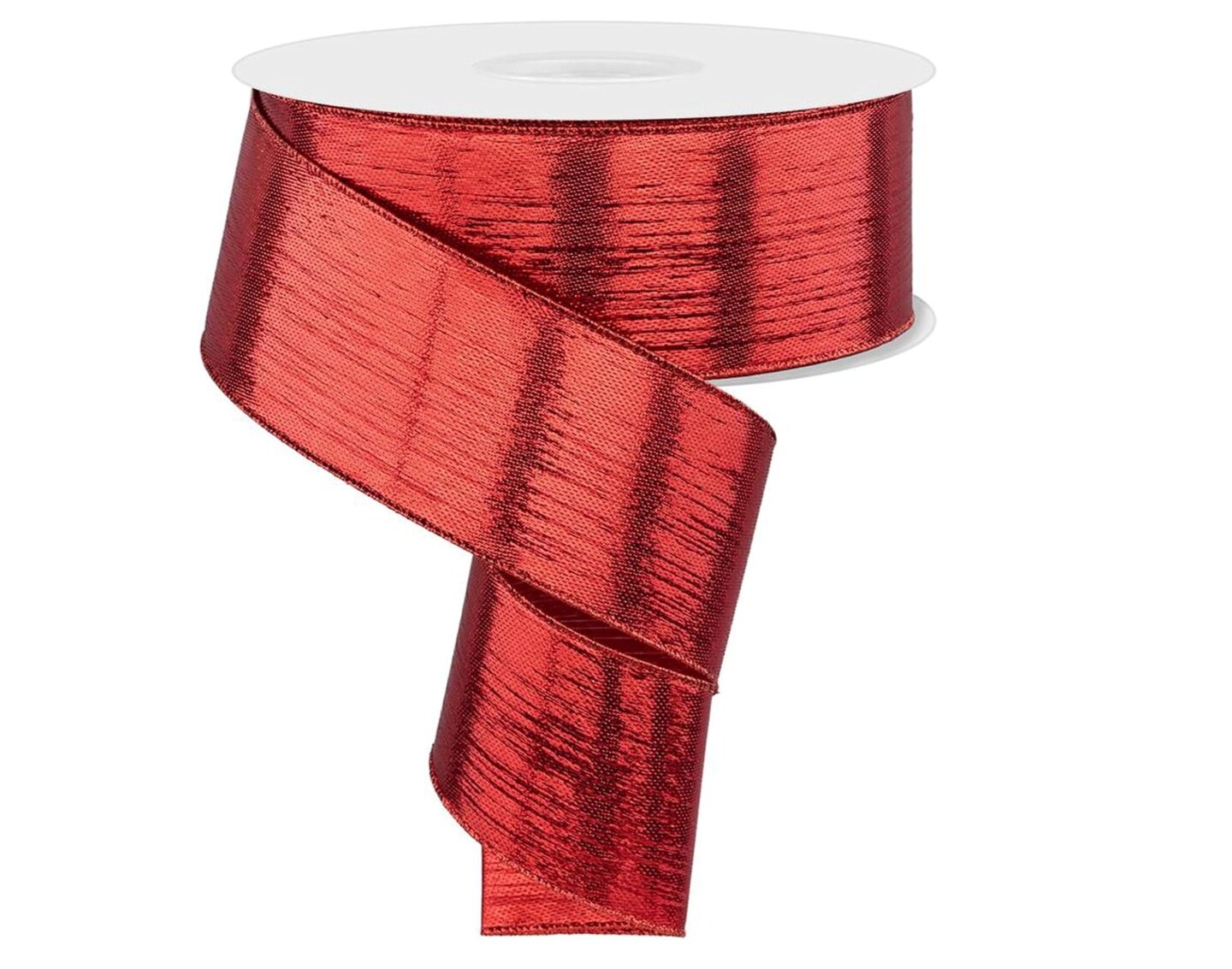 50 Yards 2.5" Red Metallic Wired Ribbon for Valentine's Day and Christmas Bows, Gift Wrap, Crafts and Decorations