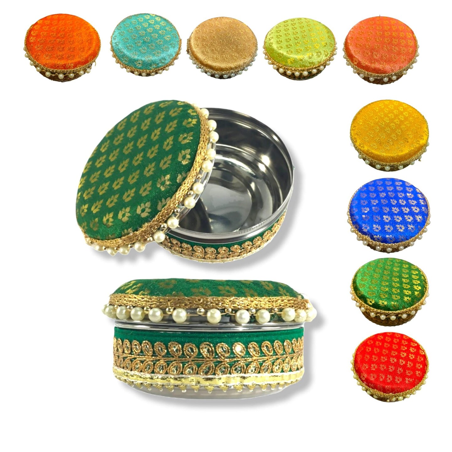 4 Ct Steel Ladoo Box 250 Grams Festival Special Stainless Steel Sweets Gift Box Perfect for Holi Diwali Rakhi Housewarmings Mithaai Desert Box