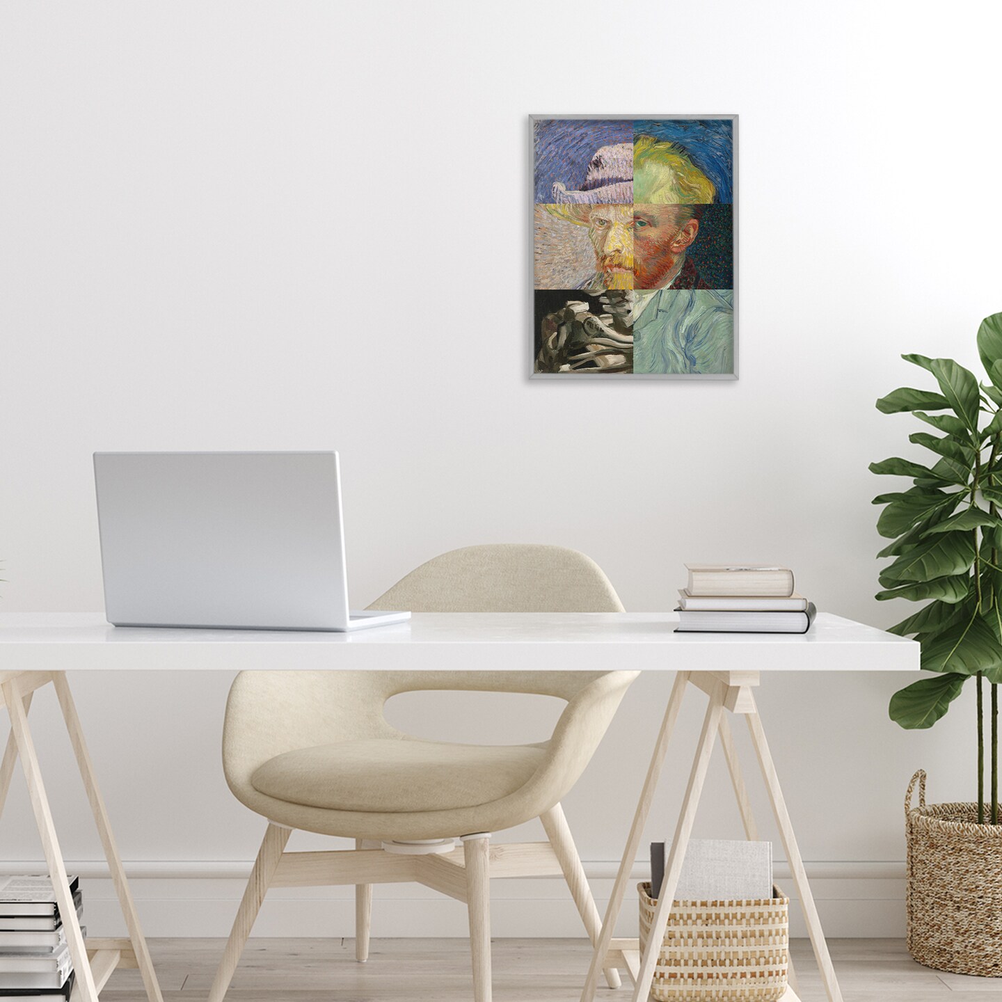 Stupell Industries Collaged Van Gogh Portraits Framed Giclee, design by Masters Redux