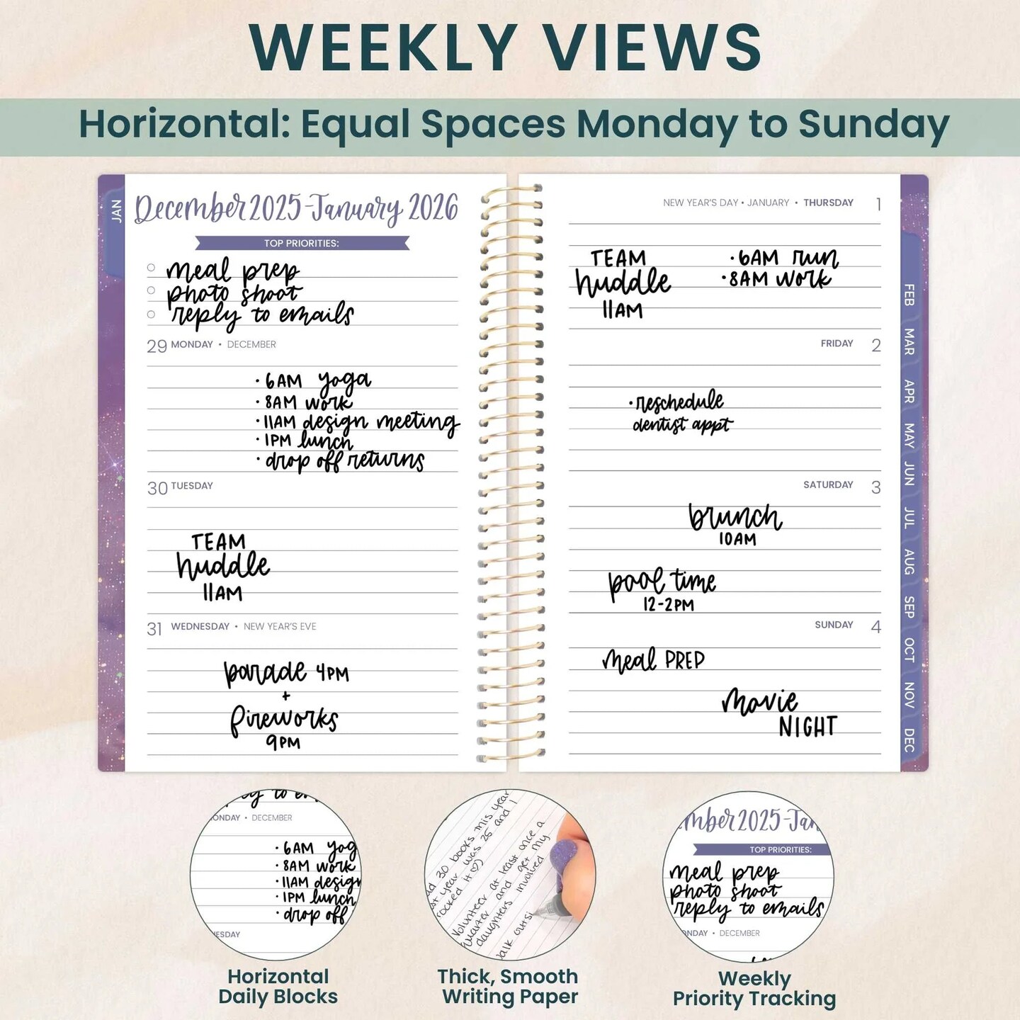 bloom daily planners 2026 Soft Cover Weekly & Monthly Planner, 4" x 6", Good Things Are Coming