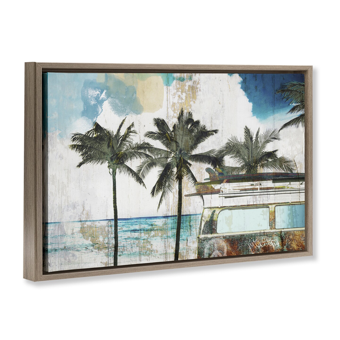 Stupell Industries Beach Day Retro Vacation Floating Frame, design by Sasha