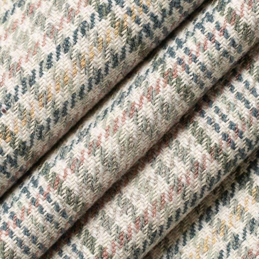 Blue Green Stain Resistant Performance Pet Friendly Check Plaid Woven Pattern Upholstery Fabric by The Yard - SKU: Quest Garden