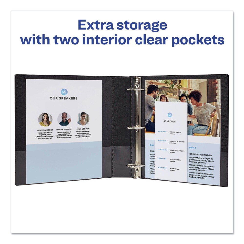 Avery 11 in. x 8.5 in. 1.5 in. Capacity 3 Rings Durable Non-View Binder with DuraHinge and Slant Rings - Green
