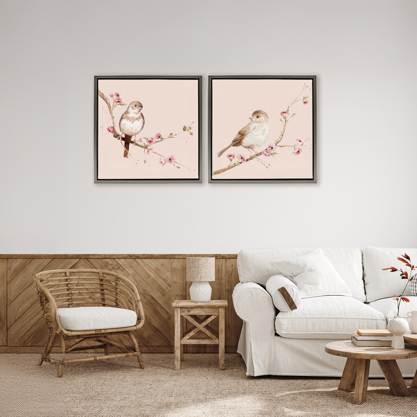 Stupell Industries Sweetest Brown Birds Branch 2pc Floating Frame Set, design by Lisa Wehmeyer