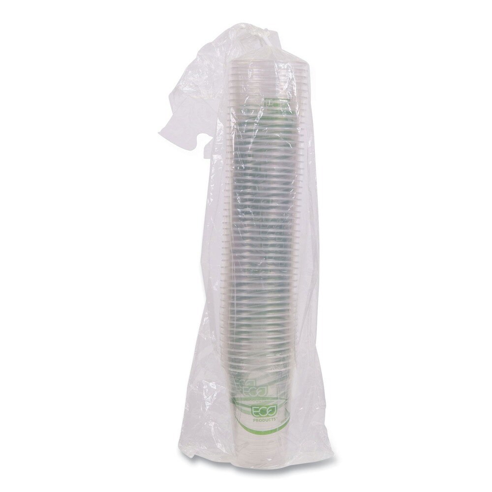 Eco-Products GreenStripe 16 oz. Renewable and Compostable Cold Cups - Clear (20 Packs/Carton)