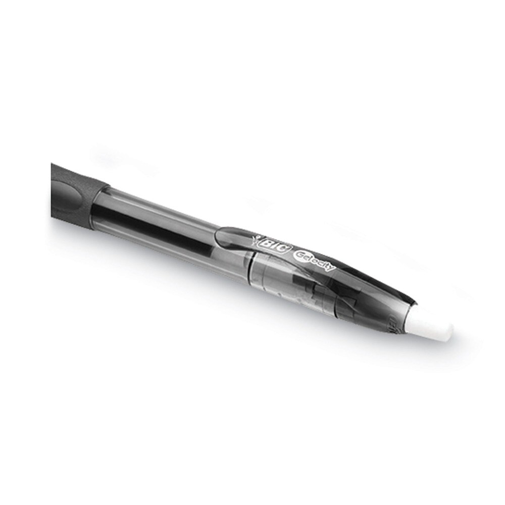 BIC Gel-ocity 0.7 mm Medium Gel Pen - Black Ink/Translucent Black Barrel (1-Dozen)
