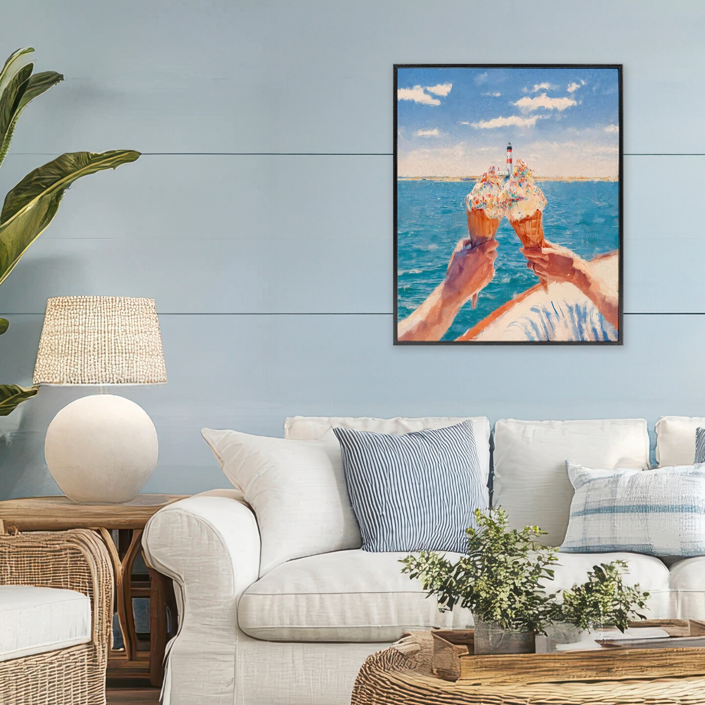 Stupell Industries Ice Cream Cheers on Boat Framed Giclee, design by Ziwei Li
