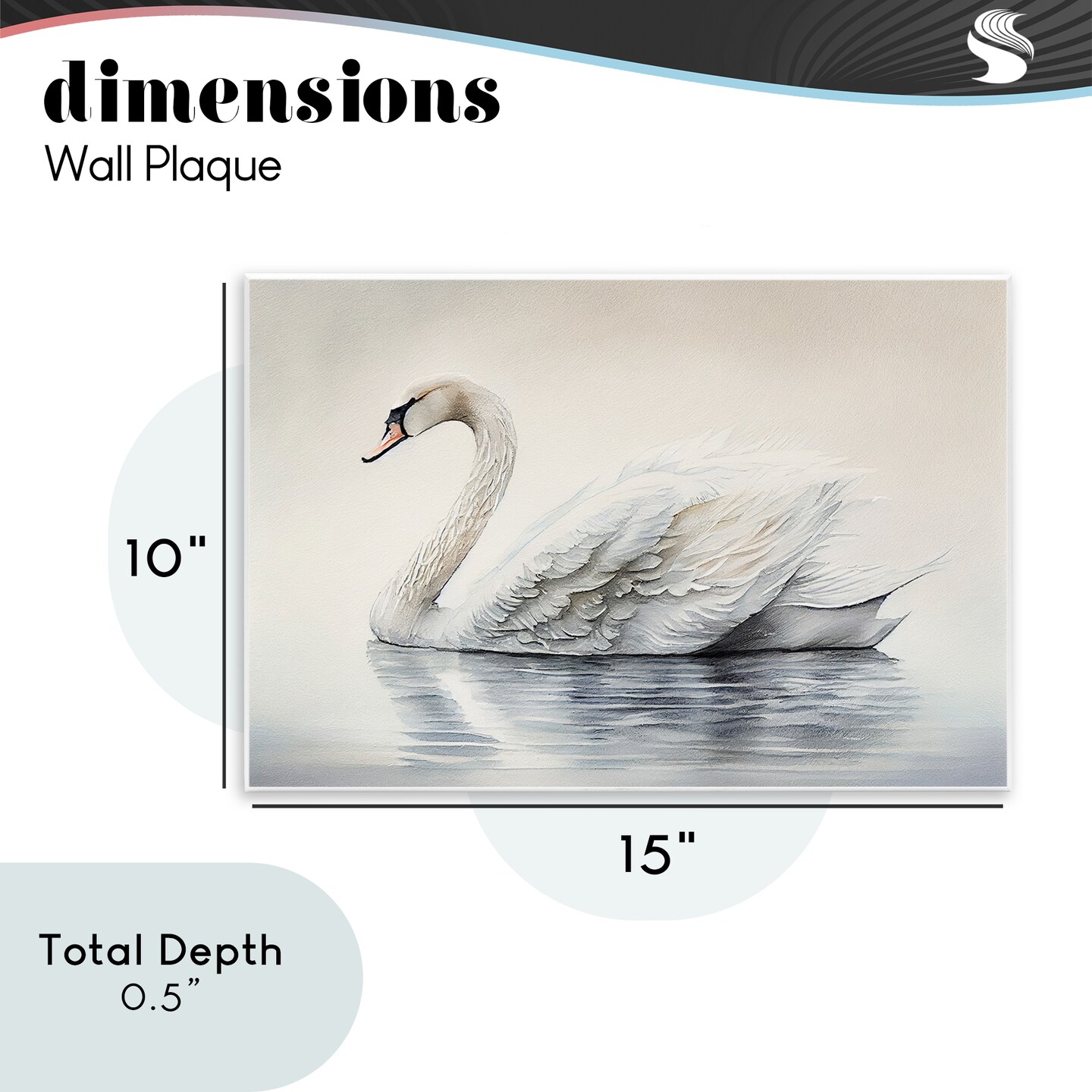 Stupell Industries Elegant Floating Swan Wall Plaque, design by Sasha