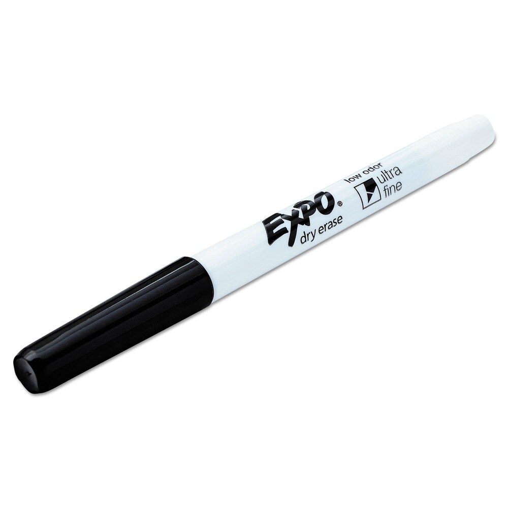 EXPO Extra-Fine Bullet Tip Low-Odor Dry-Erase Marker - Black (1-Dozen)