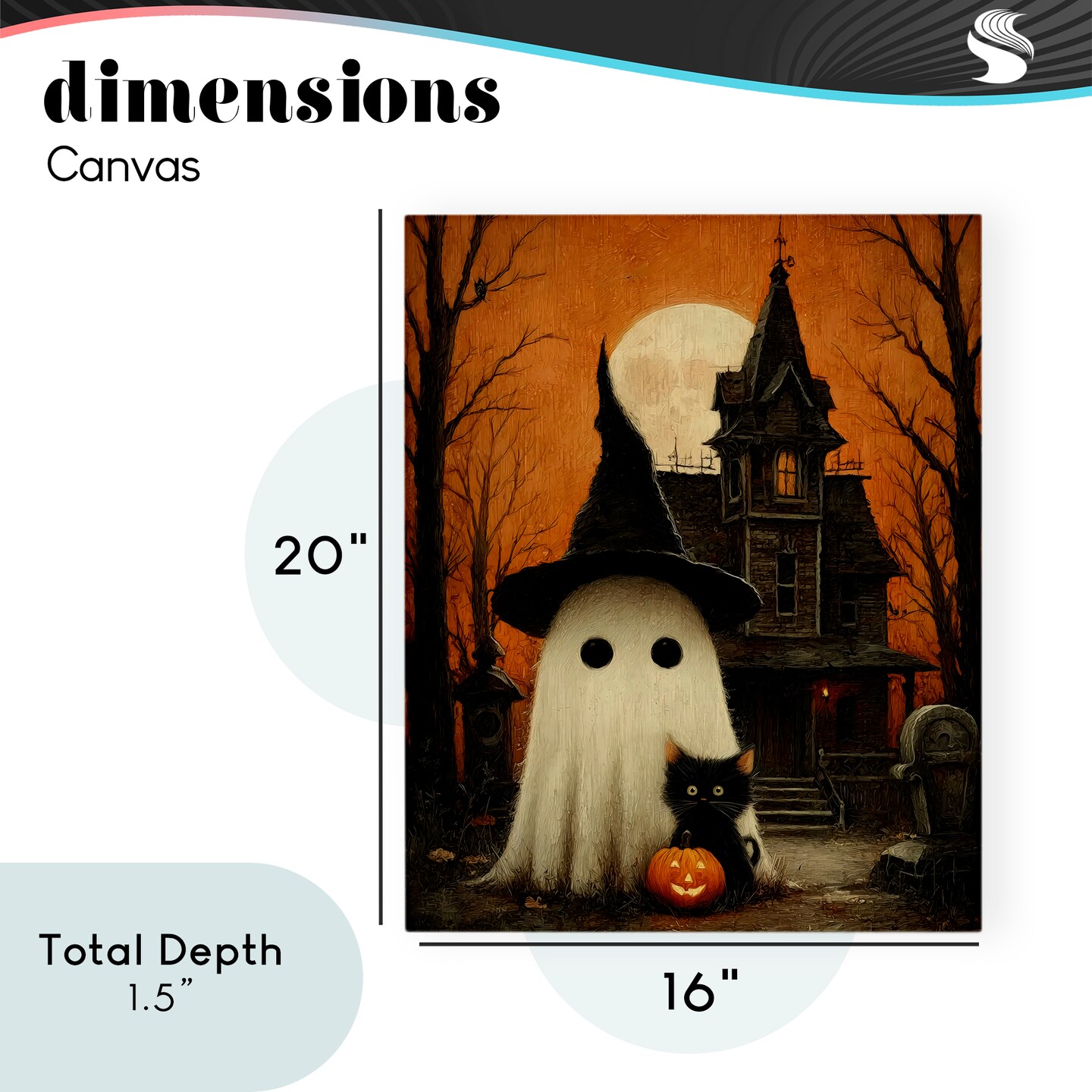 Stupell Industries Cute Ghost & Haunted House Canvas, design by Arlington Prints