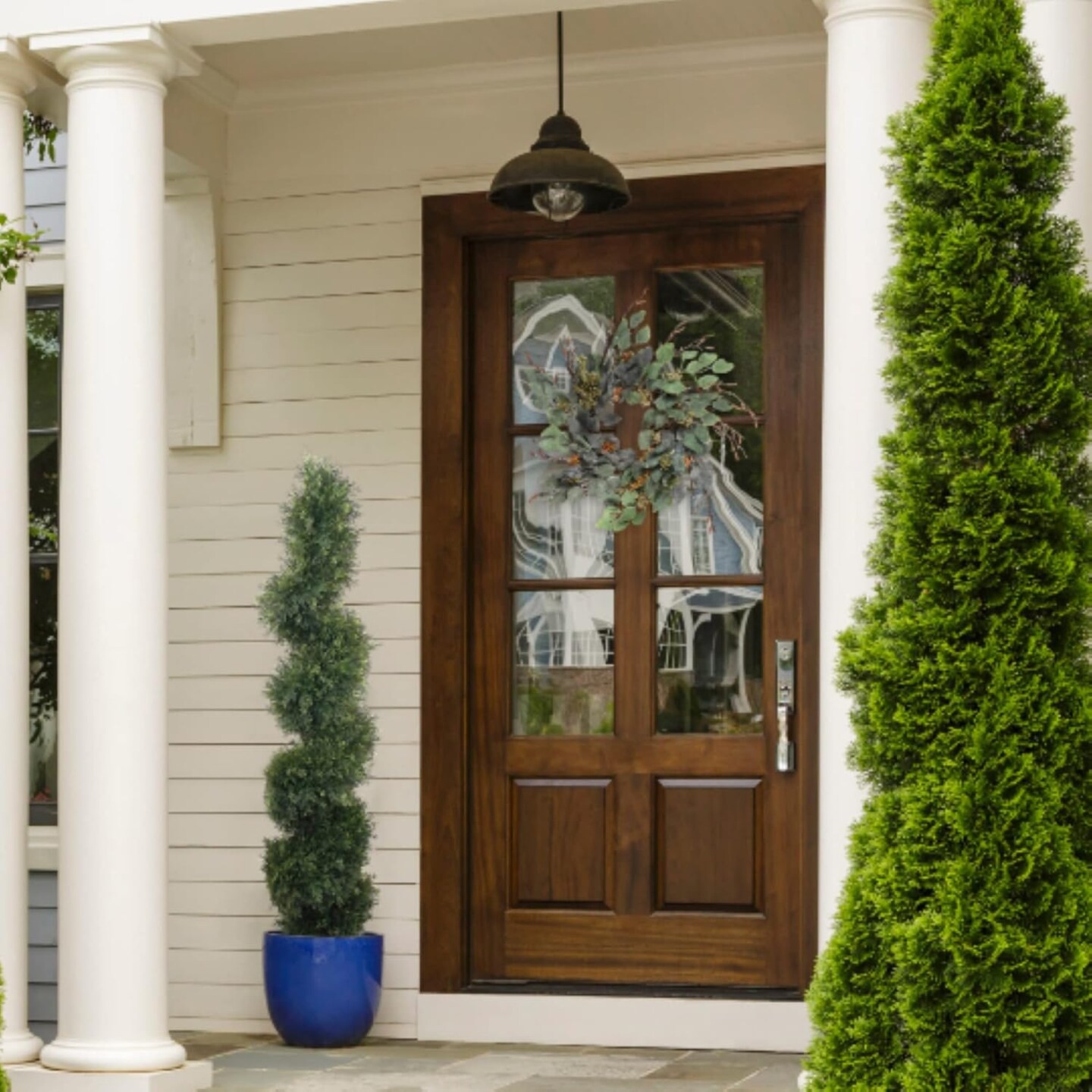 2-Pack 24" Seeded Eucalyptus Wreath - Handcrafted Lifelike Decor for Front Door, Wall, Mantel & Tabletop - Elegant Floral Accent for Home - Floral Home by Artificial Flowers