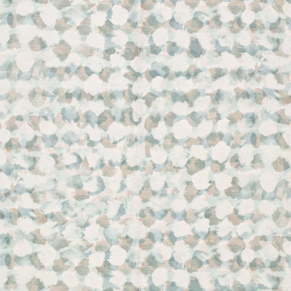 Aqua Stain Resistant Performance Pet Friendly Abstract Small Scale Linen Look Print Upholstery Fabric by The Yard - SKU: Tandem Pool