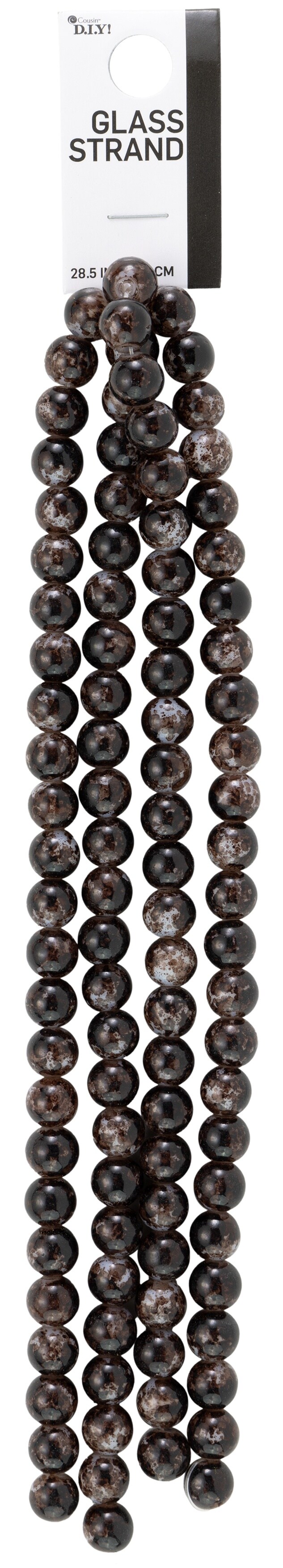 CousinDIY Glass Strand Splattered Glass 28.5in/72.4cm-Brown & White