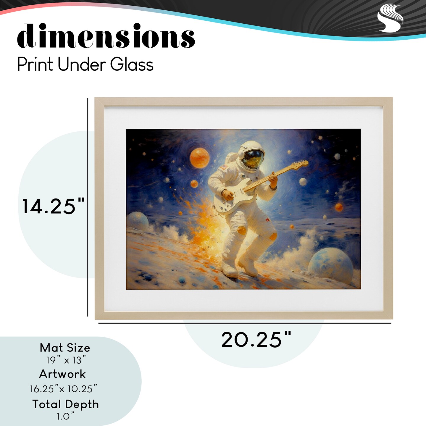 Stupell Industries Space Astronaut Musician Framed Print Under Glass, design by Angie Hawke