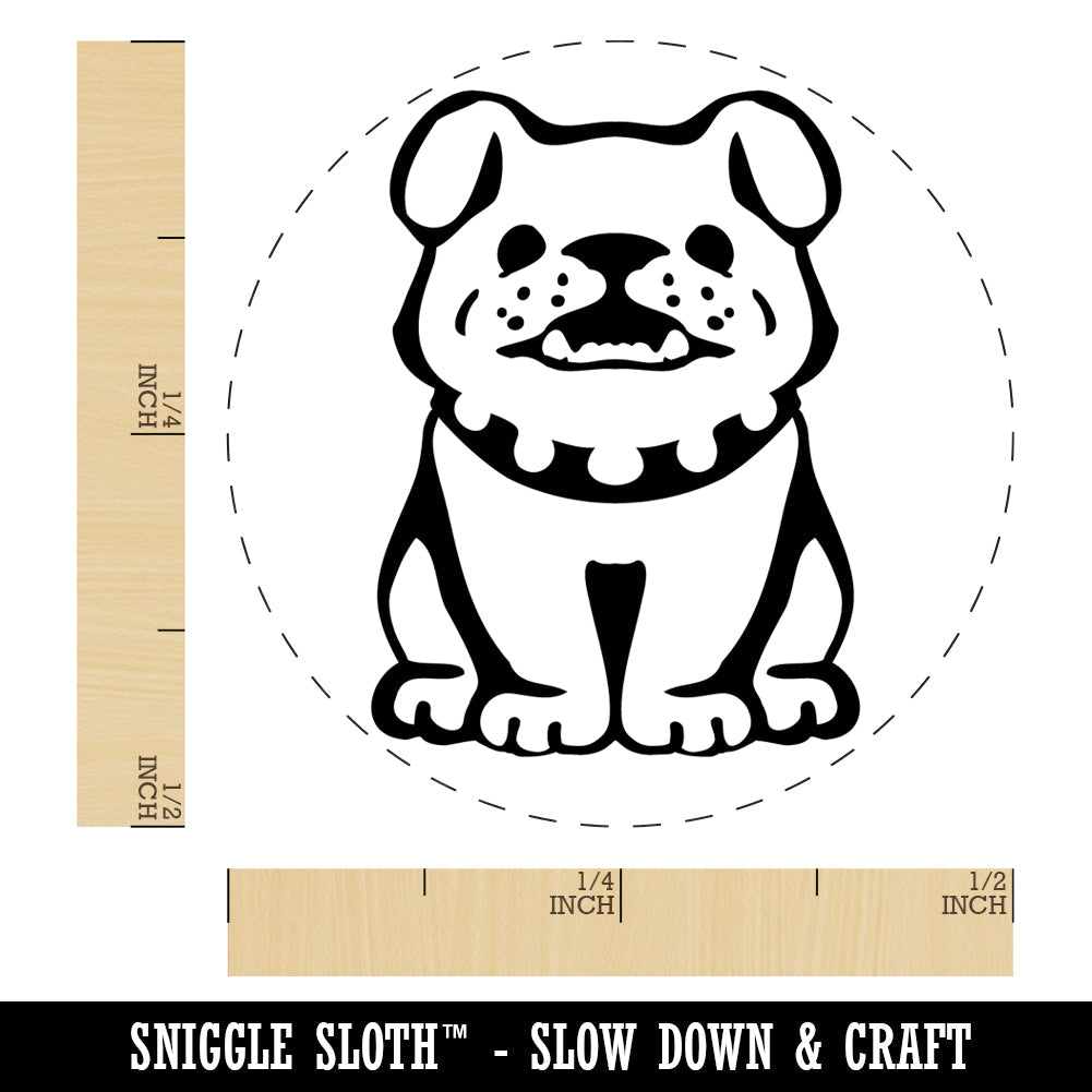 Smiling Bulldog Puppy Rubber Stamp for Stamping Crafting Planners