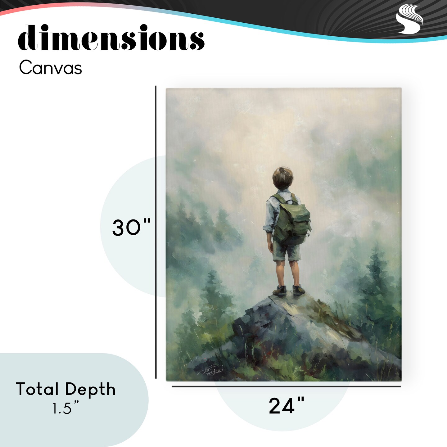 Stupell Industries Boy Adventurer Atop Mountain Canvas, design by Arlington Prints