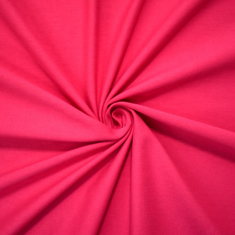 Hot Pink Cotton Stretch Spandex Solid Jersey Knit Fabric By the Yard