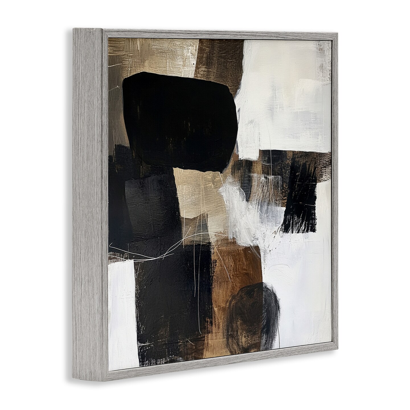 Stupell Industries Earthly Hues Abstract Design Framed Giclee, design by Petal Prints Design