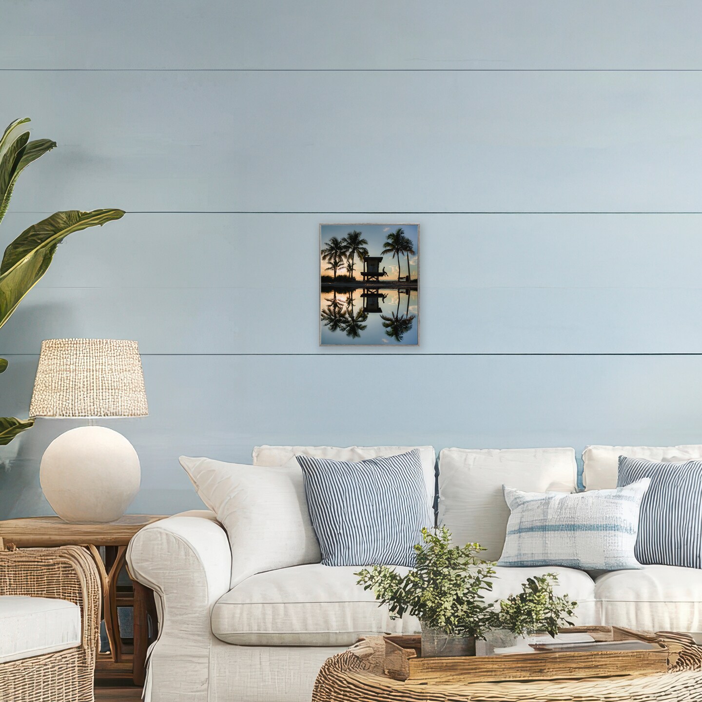 Stupell Industries Palm Tree Reflection Framed Giclee, design by Jared Kreiss