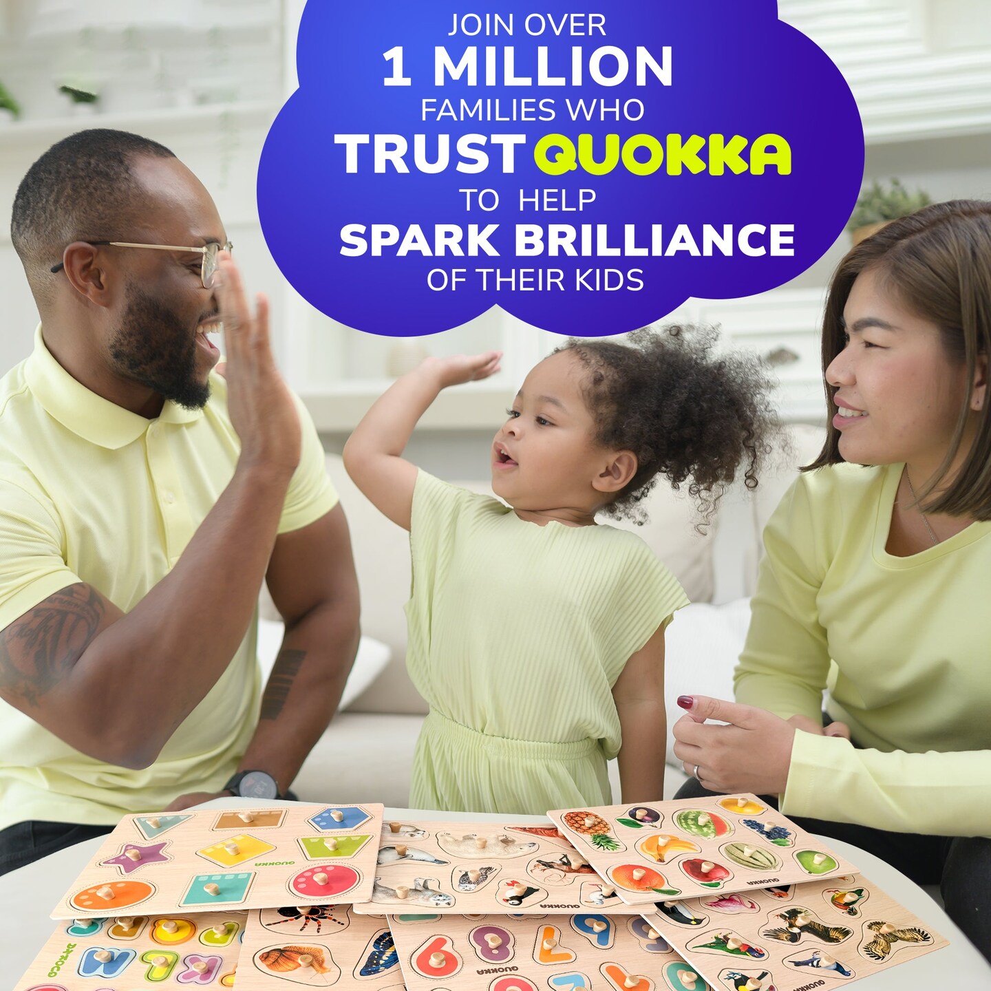 8 Pack Rack Wooden Puzzles for Toddlers| ABC, Numbers & Animals