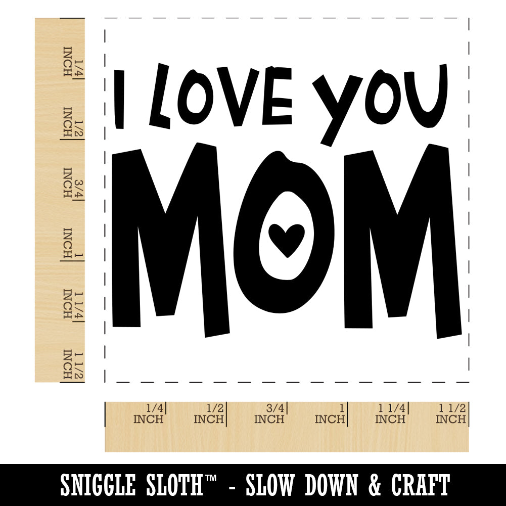 I Love You Mom Mother's Day Birthday Self-Inking Rubber Stamp Ink Stamper
