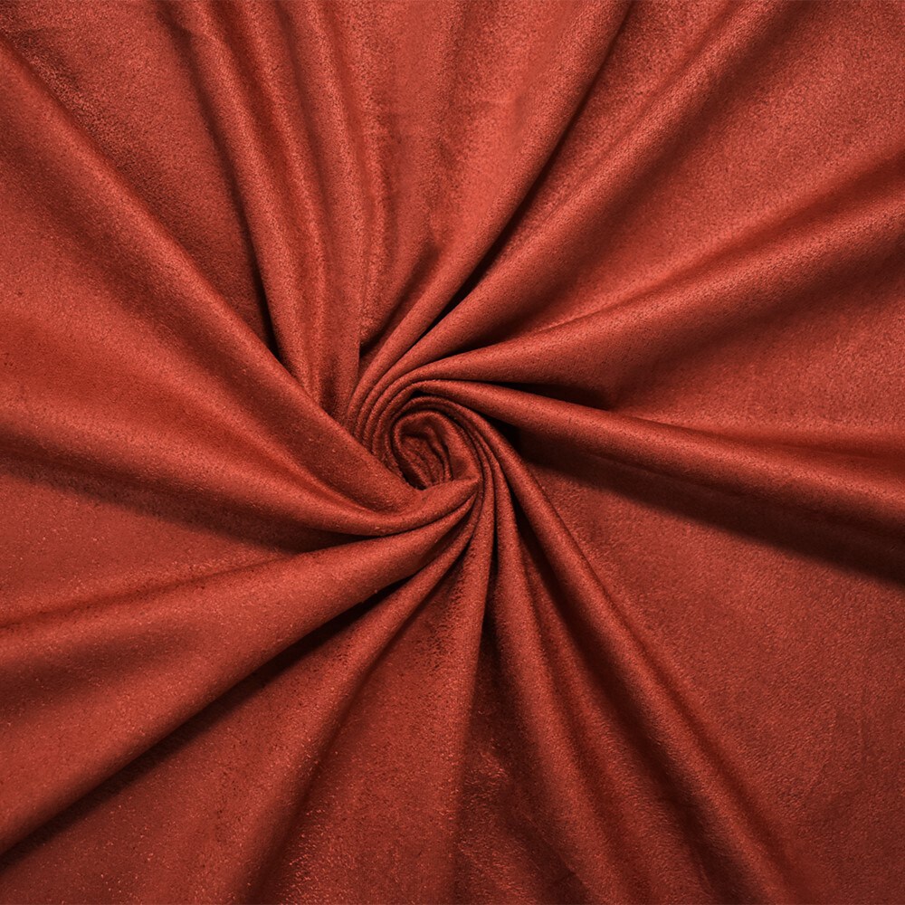 Deep Orange Stretch Spandex Solid Microsuede Knit Fabric By the Yard
