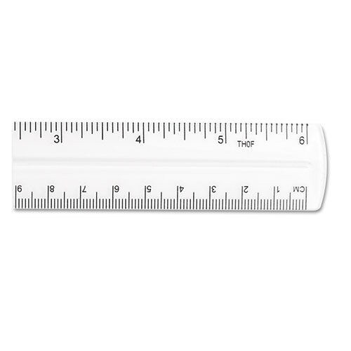 Westcott 6 in. Long Standard/Metric Transparent Shatter-Resistant Plastic Ruler - Clear