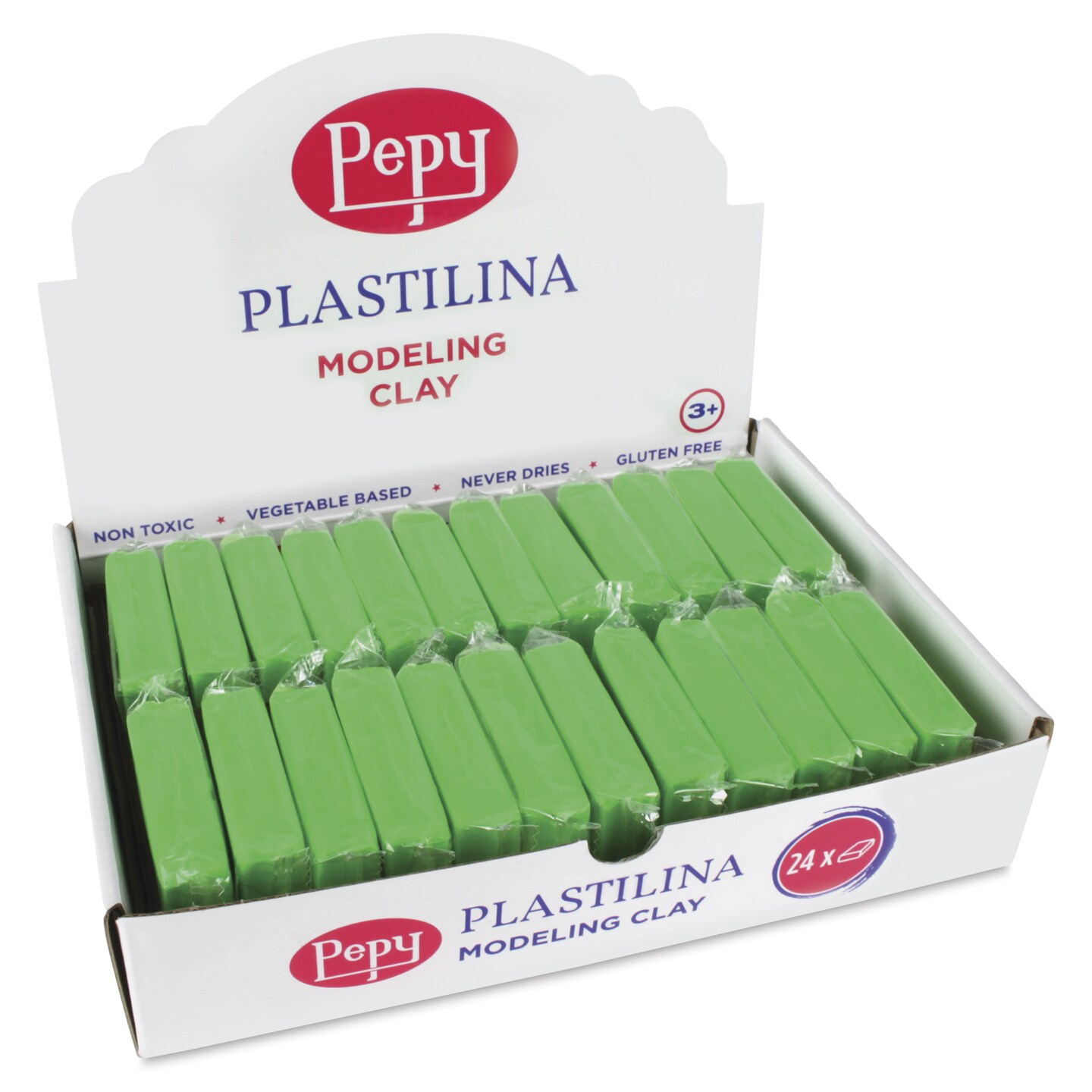 Pepy Plastilina Modeling Clay - Light Green, 1.4 oz, Pkg of 24