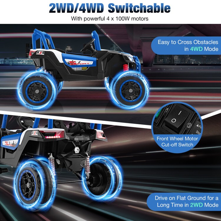 24V 2-Seater Kids Ride On UTV with Remote Control, Suspension, Lights and Music