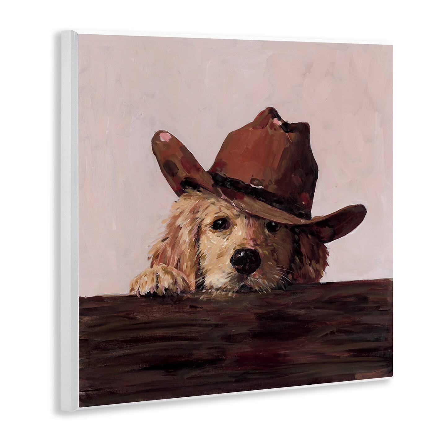Stupell Industries Peeking Cowboy Dog Wall Plaque, design by Studio Bautista
