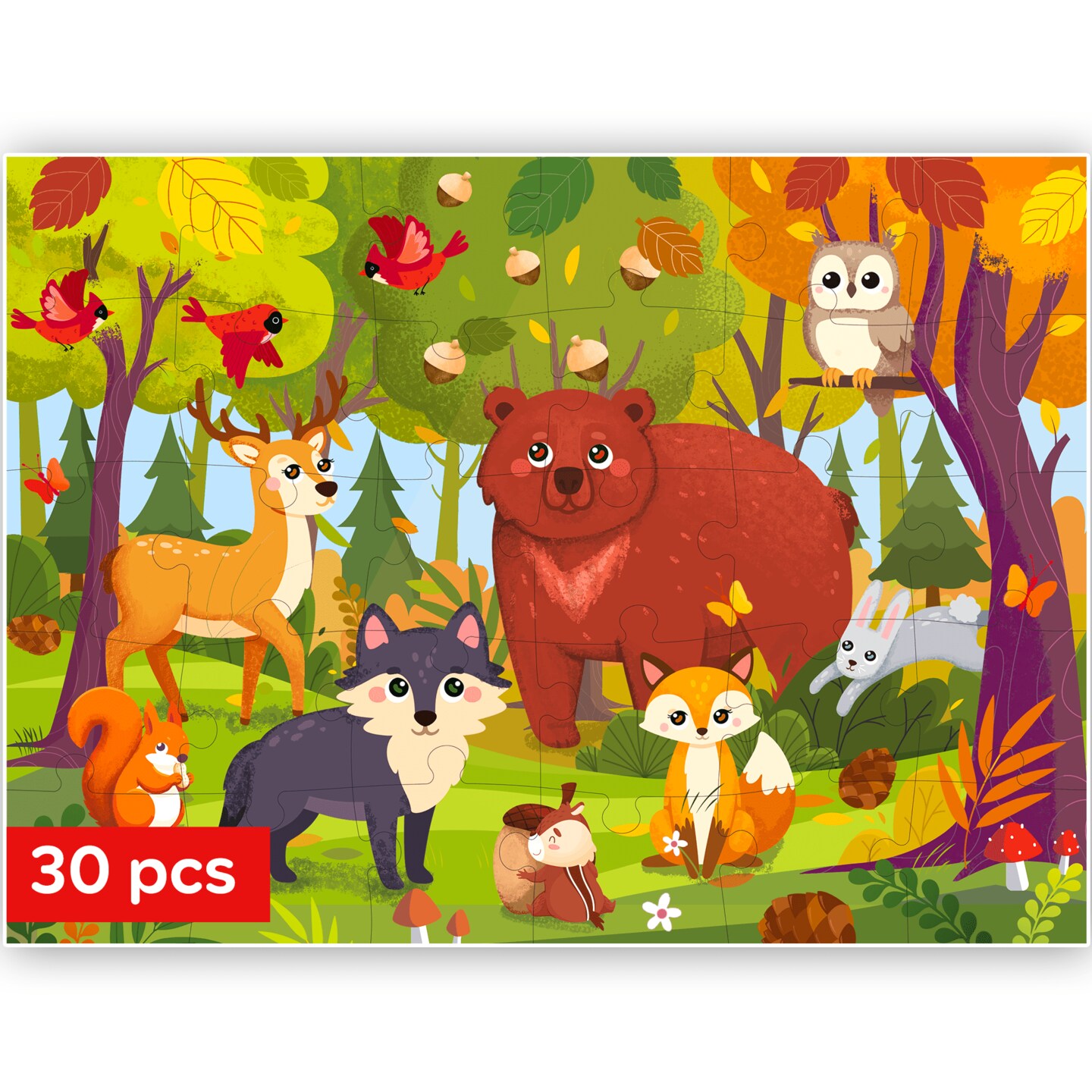30 Pcs Jigsaw Puzzles for Kids | Forest Animals | Michaels