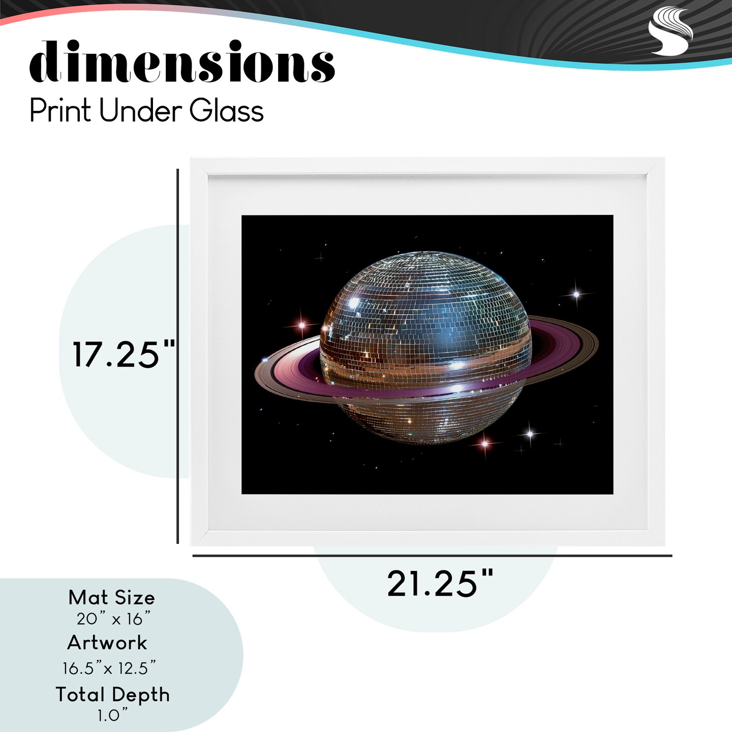 Stupell Industries Purple Disco Ball Planet Framed Print Under Glass, design by Decent Exposures