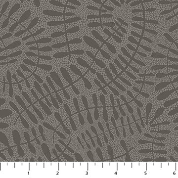 Fabric FIGO Taupe Leaves Tranquility Rayon by the Quarter Yard R91144-14