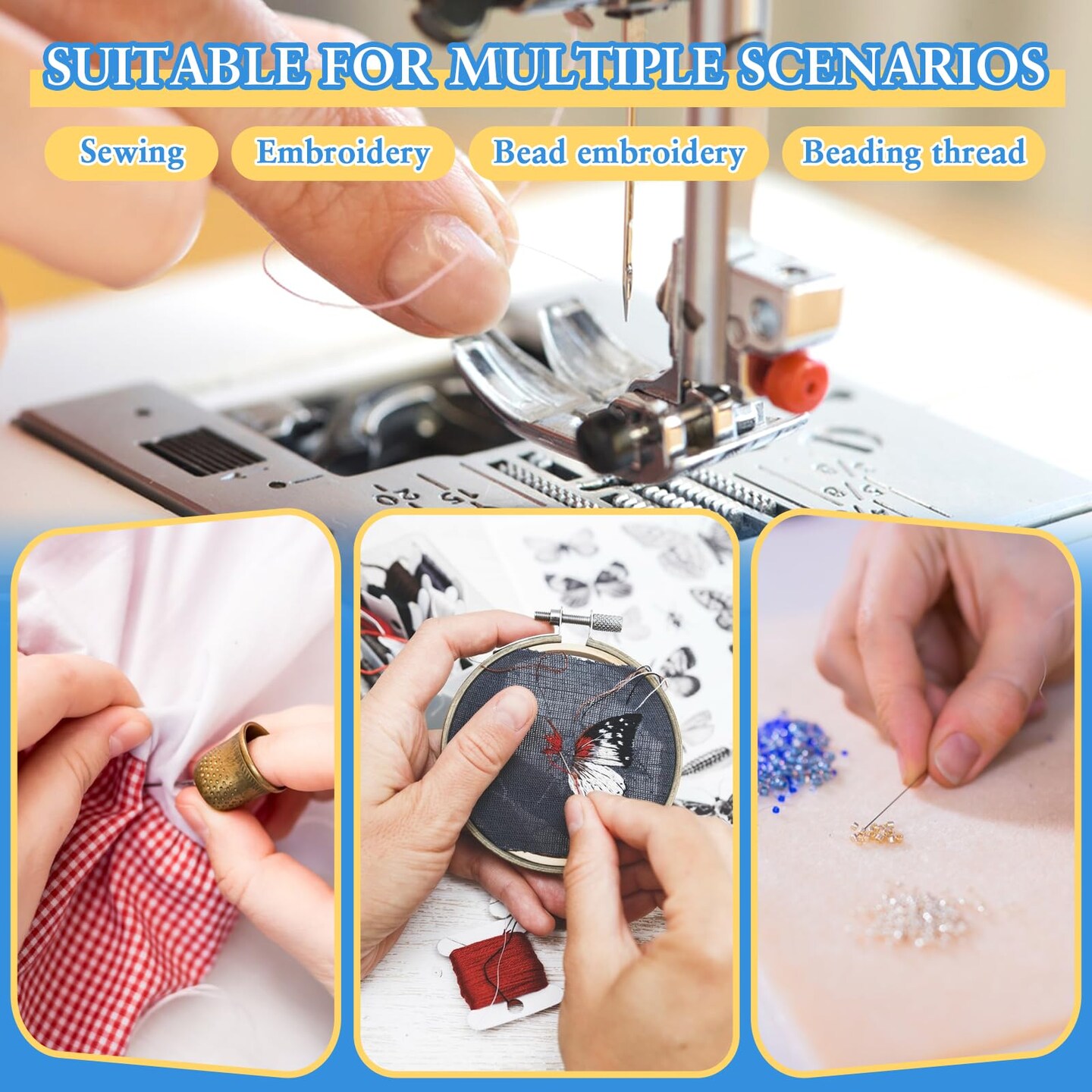 35PCS Needle Threaders for Hand Sewing, Sewing Machine Needle Threader Simple Thumb Shape with Clear Box for Craft Work, Sewing Machine, Embroidery Floss and Cross-Stitch - 5 Colors