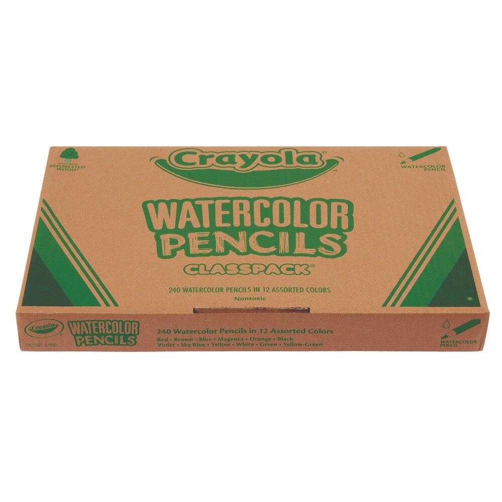 Crayola 3.3 mm Watercolor Pencil Classpack - Assorted Lead and Barrel Colors (240/Pack)