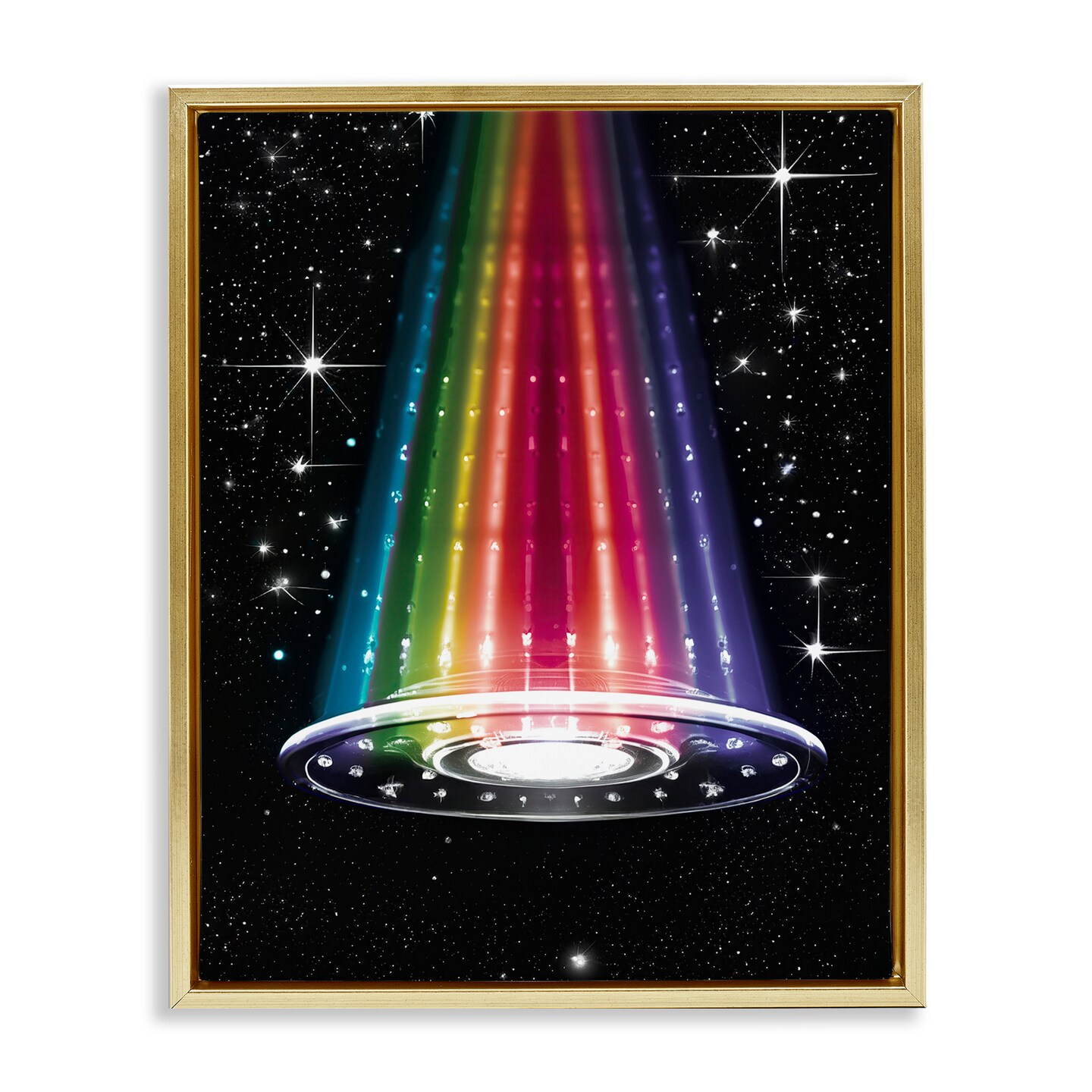 Stupell Industries Rainbow Galaxy UFO Floating Frame, design by Sasha