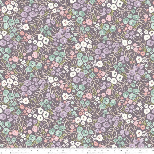 Fabric Henry Glass Slate Sweet Floral My Sunroom by the Quarter Yard 1898-95