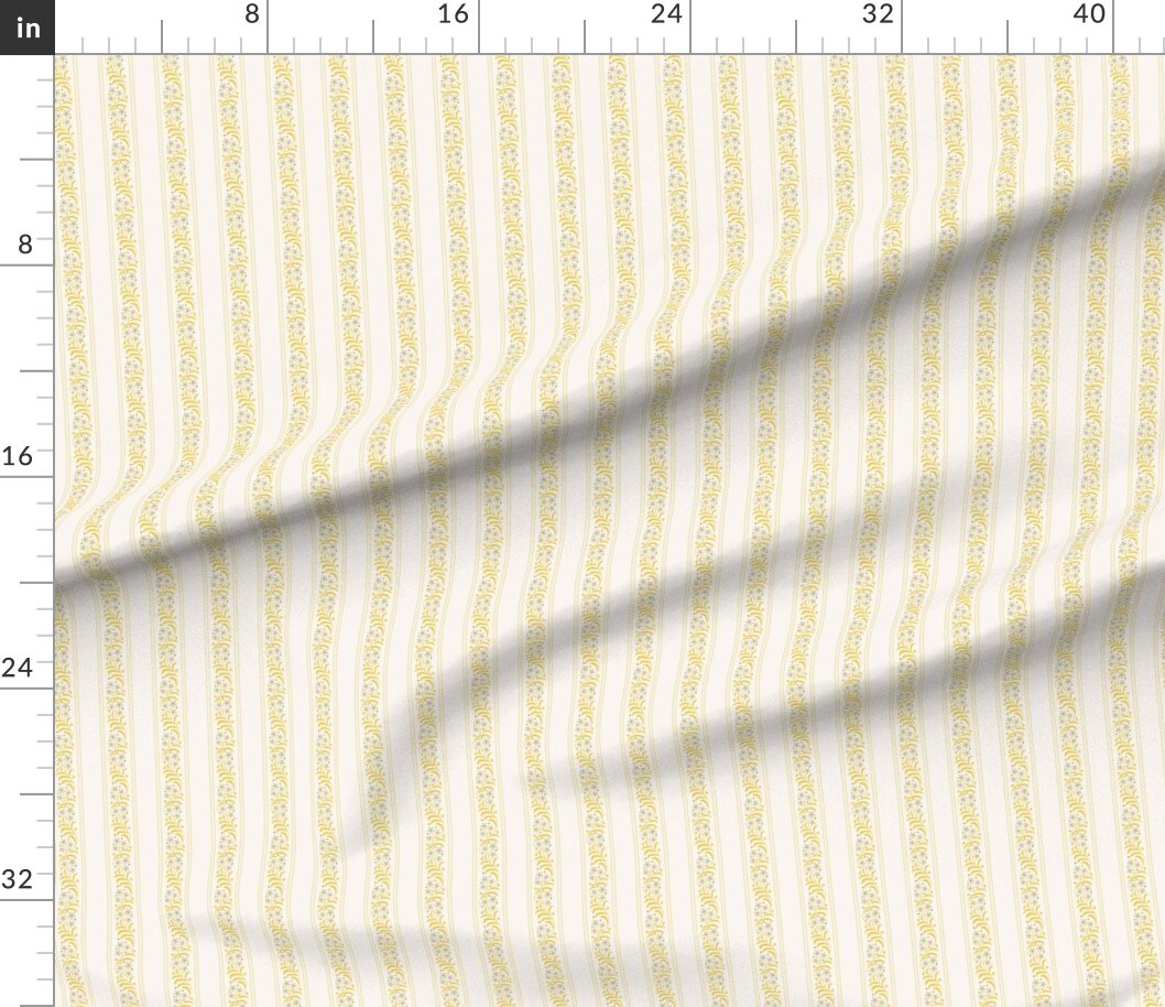 Floral Stripe Small Scale Custom Printed Fabric by Spoonflower Various Fabrics by the Yard or Fat Quarter