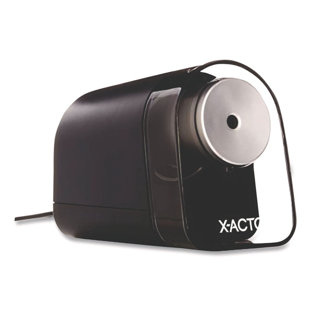 X-ACTO 3.5 in. x 5.5 in. x 4.5 in. AC-Powered XLR Office Electric Pencil Sharpener - Black/Silver/Smoke