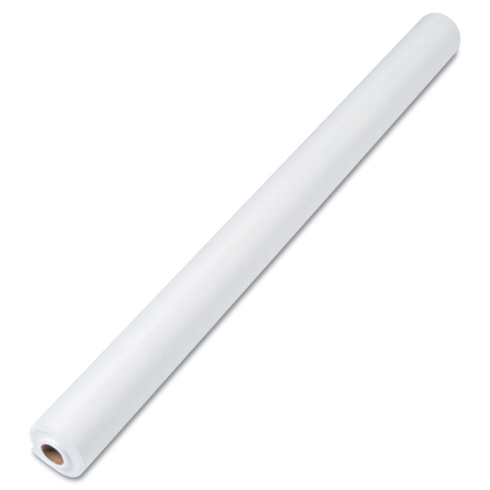 Tablemate 40 in. x 50 ft. Cut-To-Fit Linen-Soft Non-Woven Polyester Banquet Roll - White