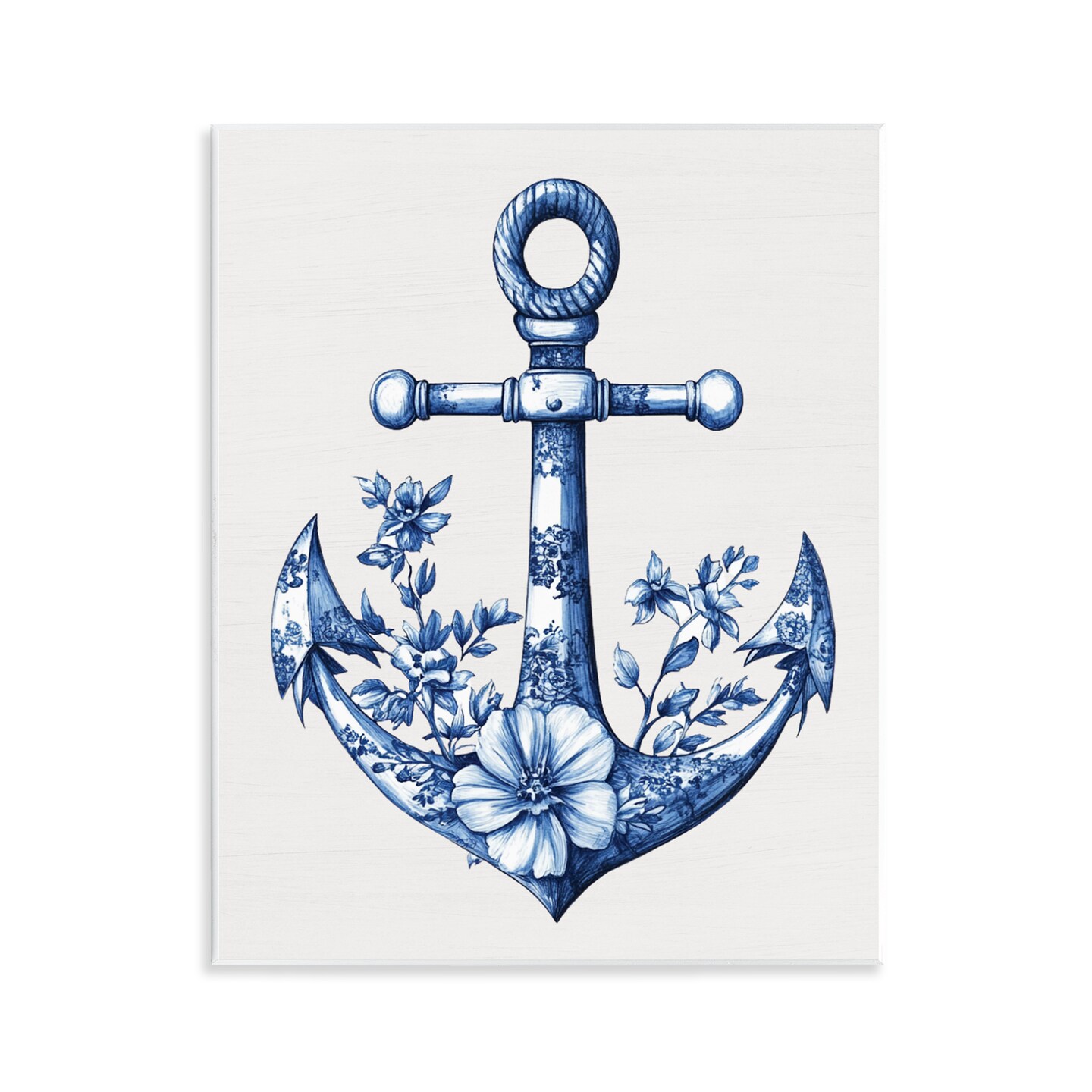 Stupell Industries Toile Patterned Anchor Wall Plaque, design by Lettered and Lined