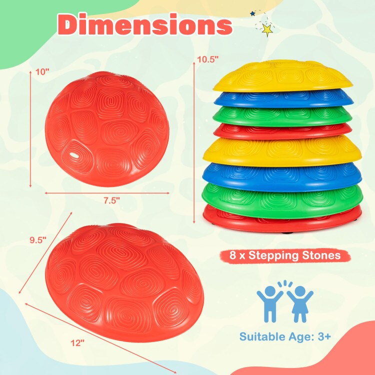 8-Piece Kids Non-Slip Steppingstones Balance Sensory Toys for kids