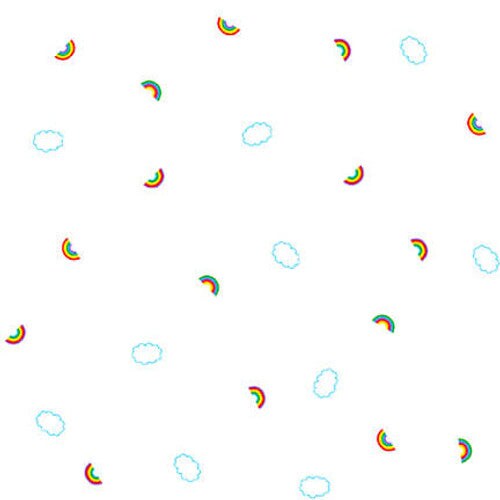 Fabric Blank Quilting White Rainbows Lower the Volume by the Quarter Yard 1947-01