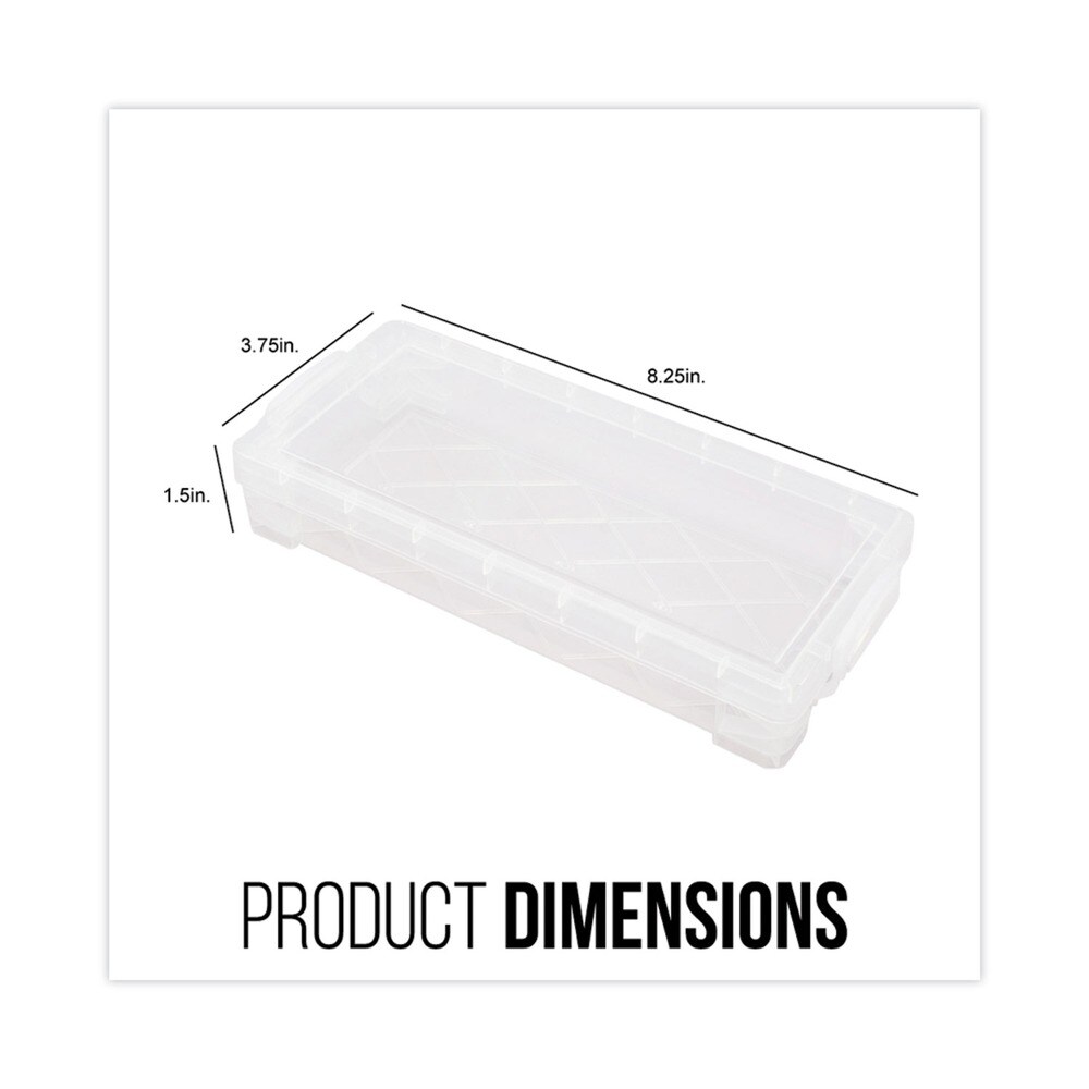 Advantus 8.25 in. x 3.75 in. x 1.5 in. Super Stacker Pencil Box - Clear