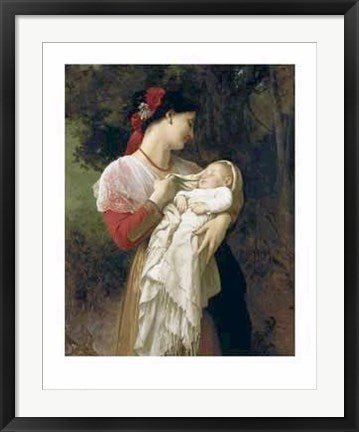 Framed Art Mother and Child by William-Adolphe Bouguereau 29 x 23