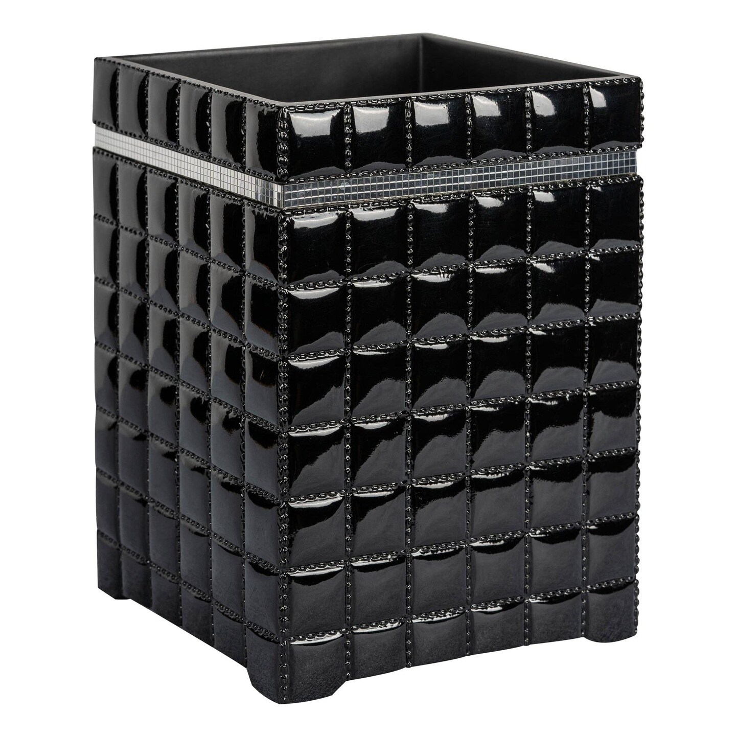 Resin Wastebasket | 7QT | Black | Sleek & Sturdy Bathroom Trash Bin