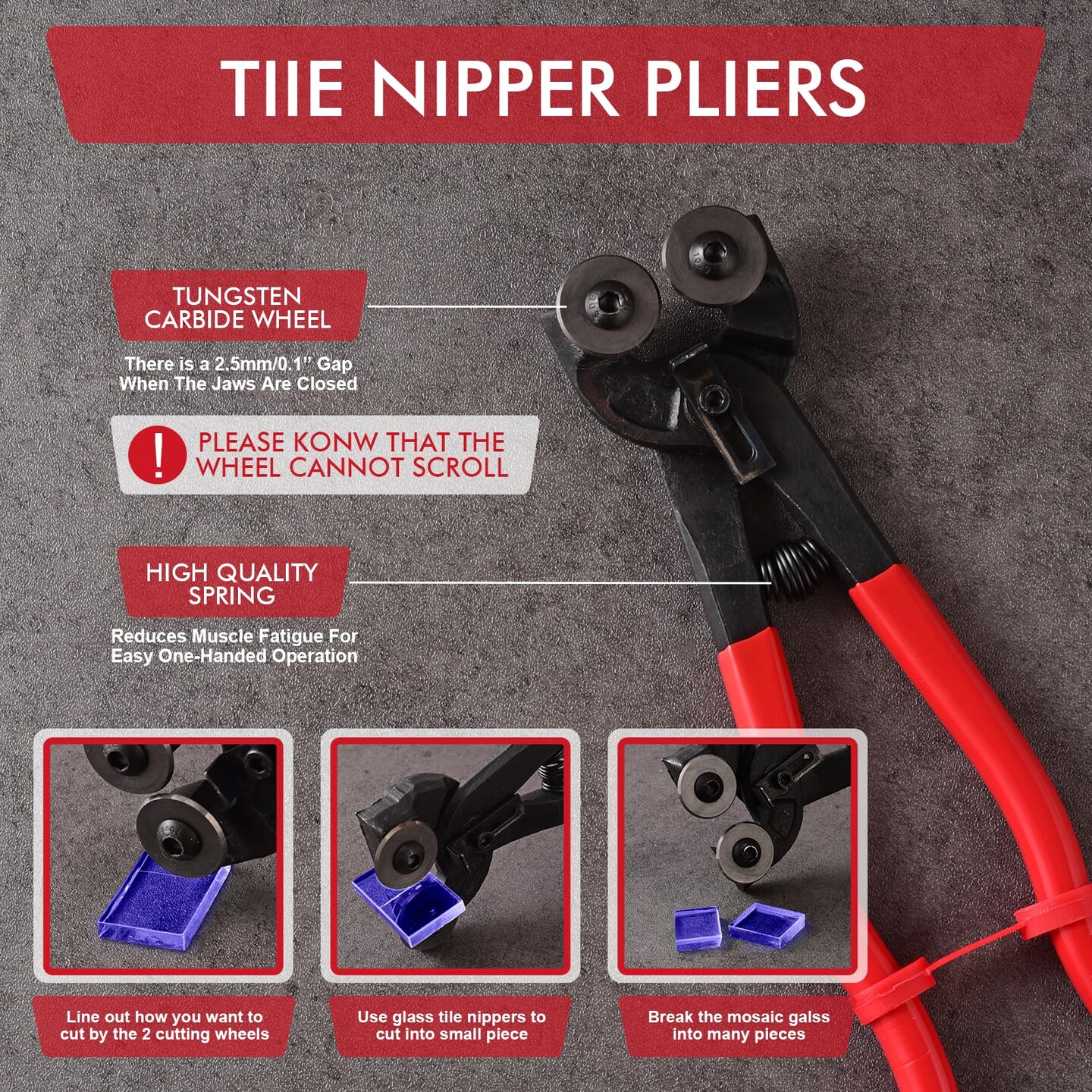 Glass Cutter, Glass Cutting Tool with Tile Nippers for Stained Glass Tiles Mosaic Cutting