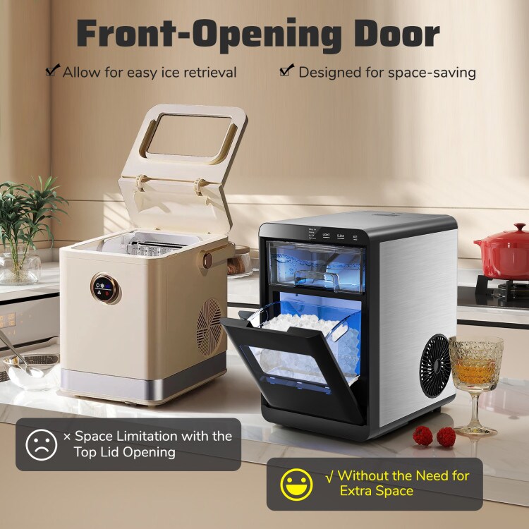 Countertop Nugget Ice Maker with Soft Chewable Pellet Ice Machine